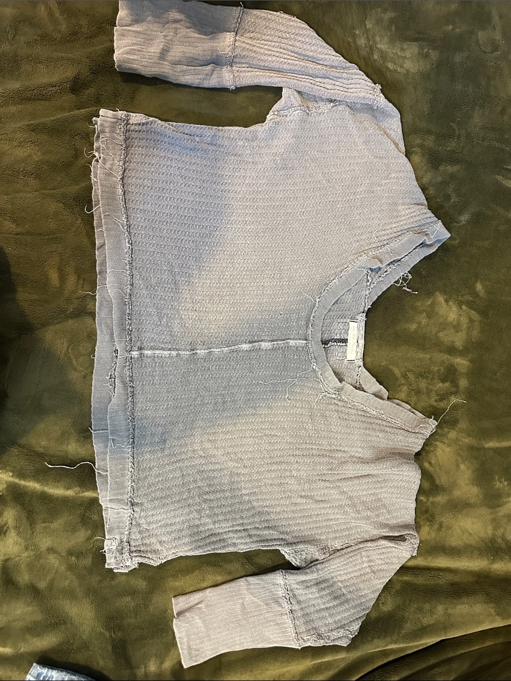 We The Free Raw-Edge Crop Top in Light Lavender Gray
